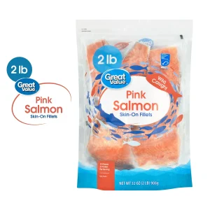 Great Value Frozen Wild Caught Pink Salmon Skin-on Fillets