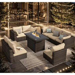Grezone 9 Pieces Outdoor Patio Furniture