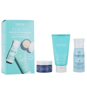 Virtue Repair and Strengthen Hair Care Travel Set, for Dry, Damaged Hair